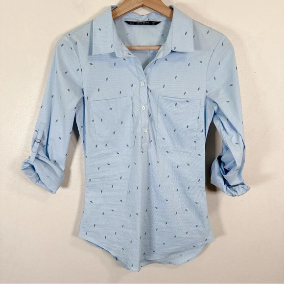Zara Button Up  Collar Print Shirt - Picture 2 of 12